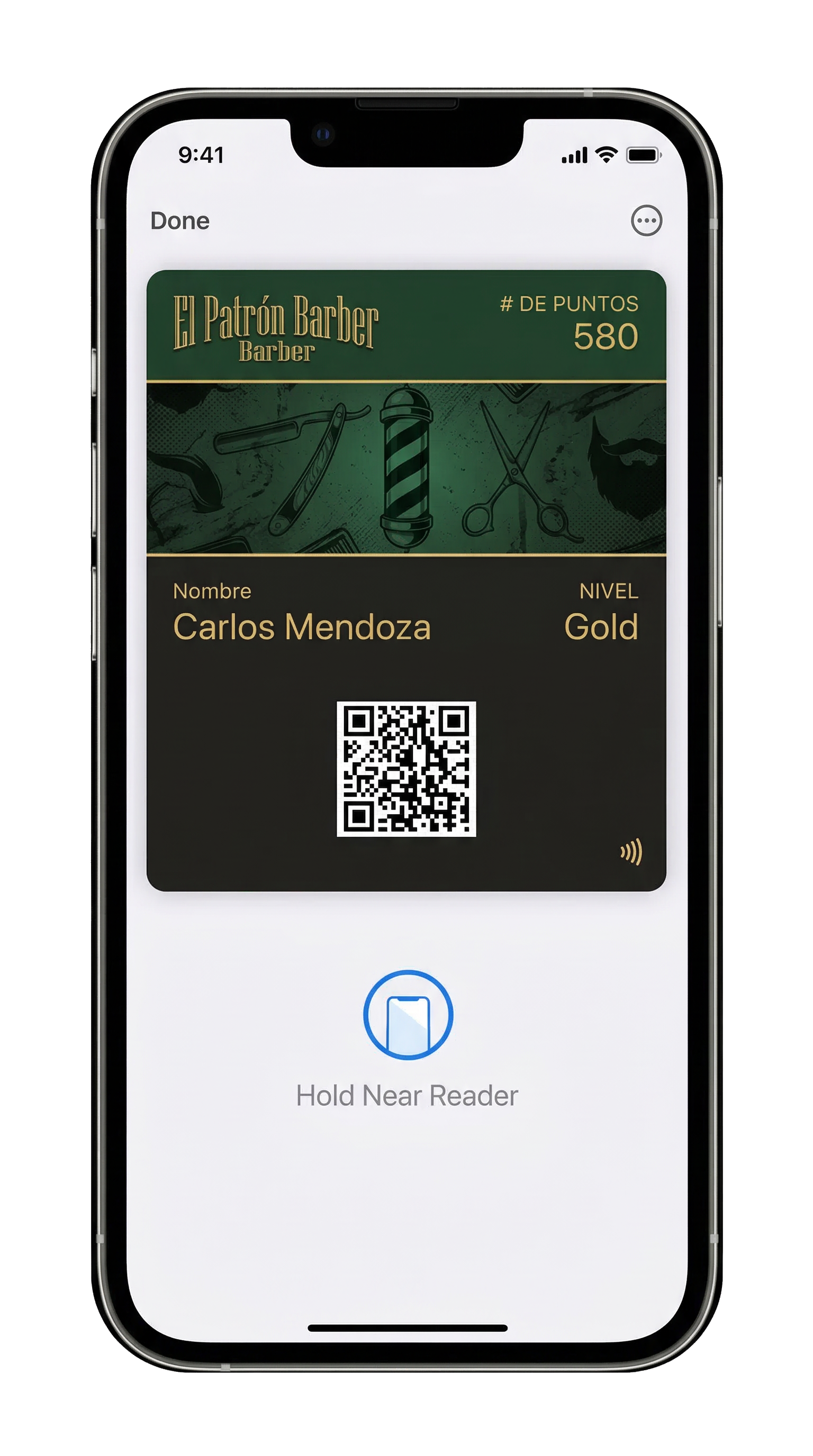 Pase de puntos El Patrón Barber en Apple Wallet